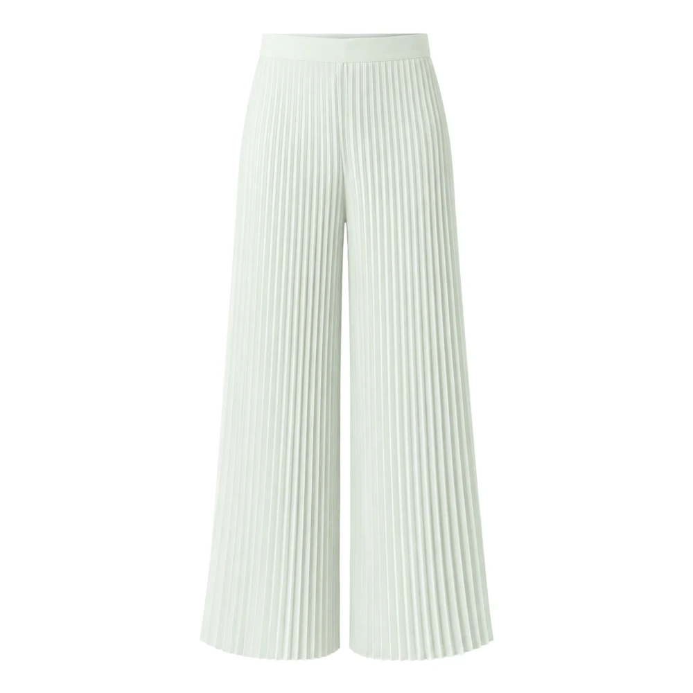 Twinset Green Plissé Wide Trousers - Female - Wide Trousers - Xs - Trousers