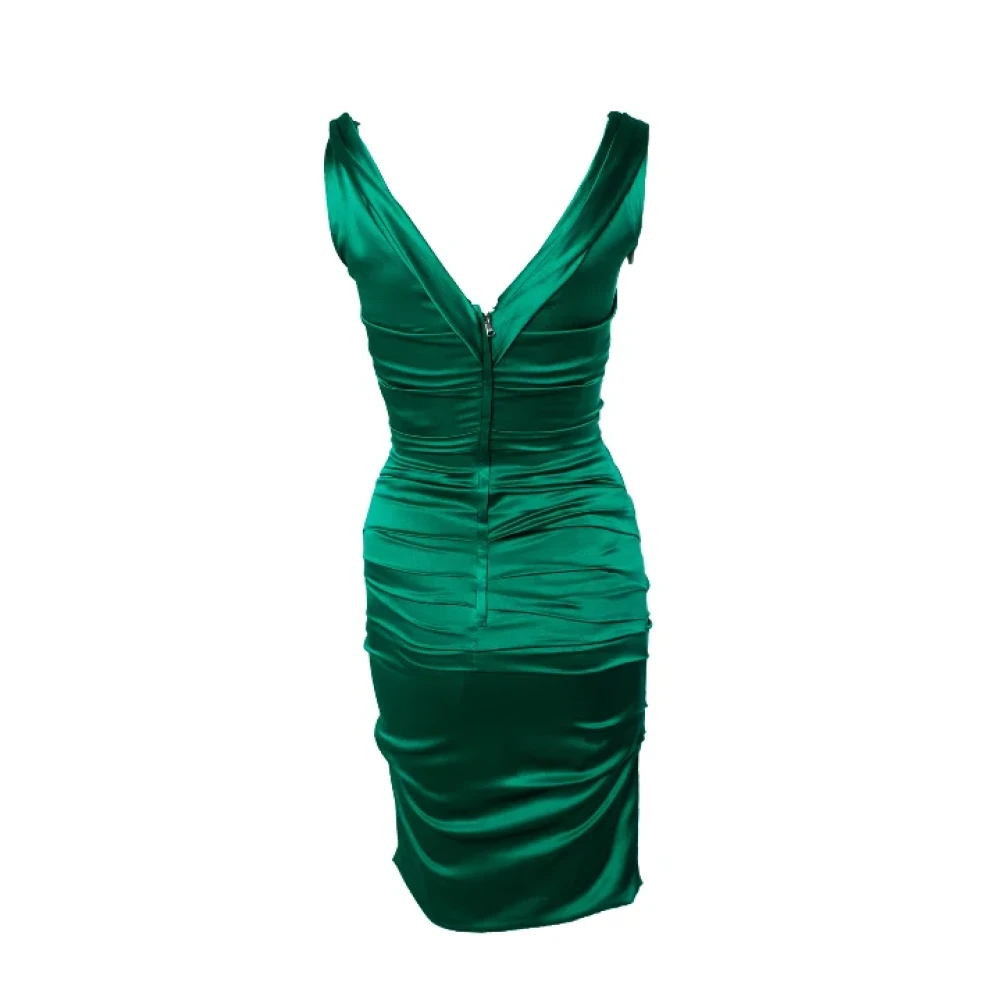 Dolce & Gabbana Pre-owned Silk dresses Green Dames