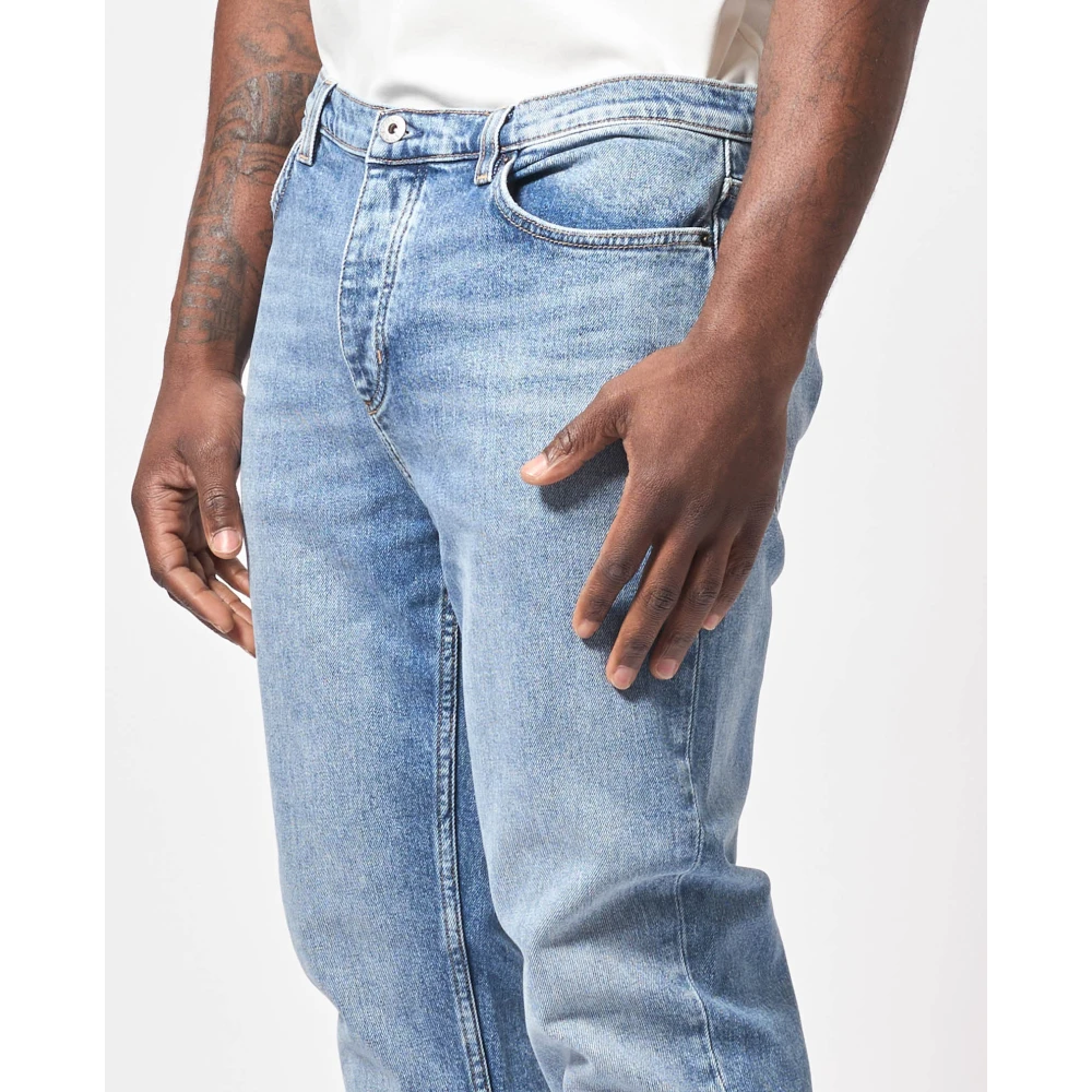 Hugo Boss Blauwe Elastische Katoenen 5-Pocket Jeans Blue Heren