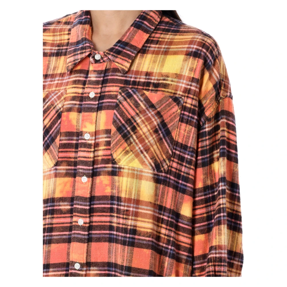 R13 Roze Overdyed Drop Neck Workshirt Multicolor Dames