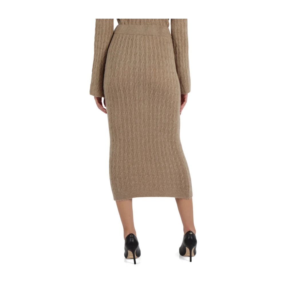Liu Jo Alpaca gevlochten midi rok Beige Dames
