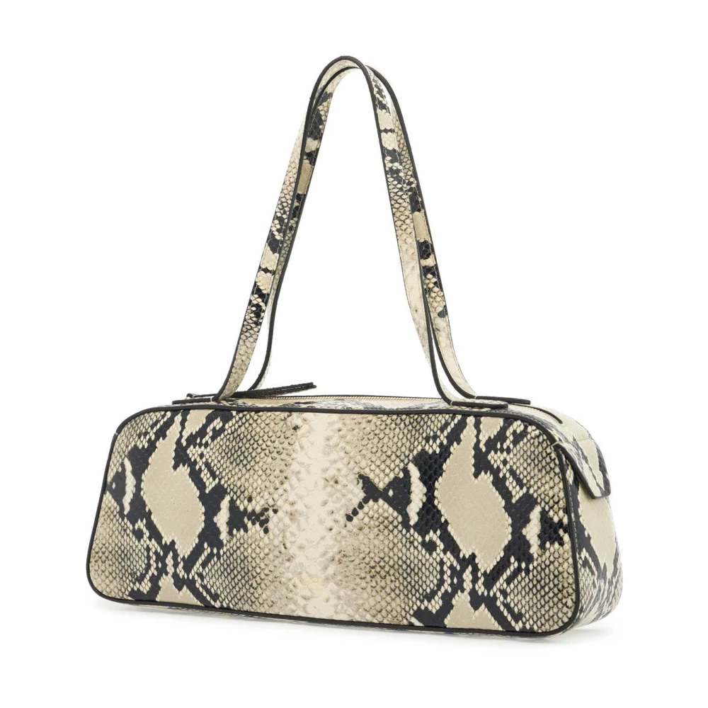 Khaite Python Leren Schoudertas Beige Dames
