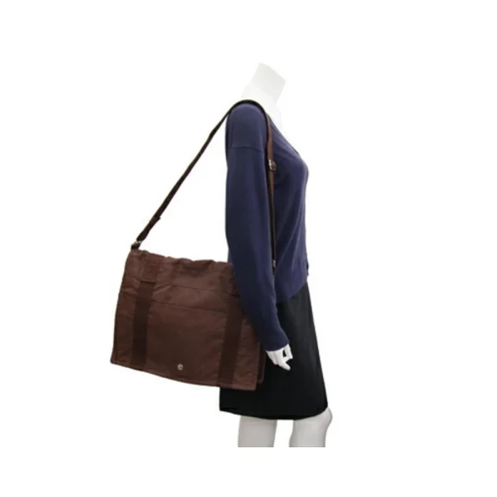 Hermès Vintage Pre-owned Cotton shoulder-bags Brown Dames