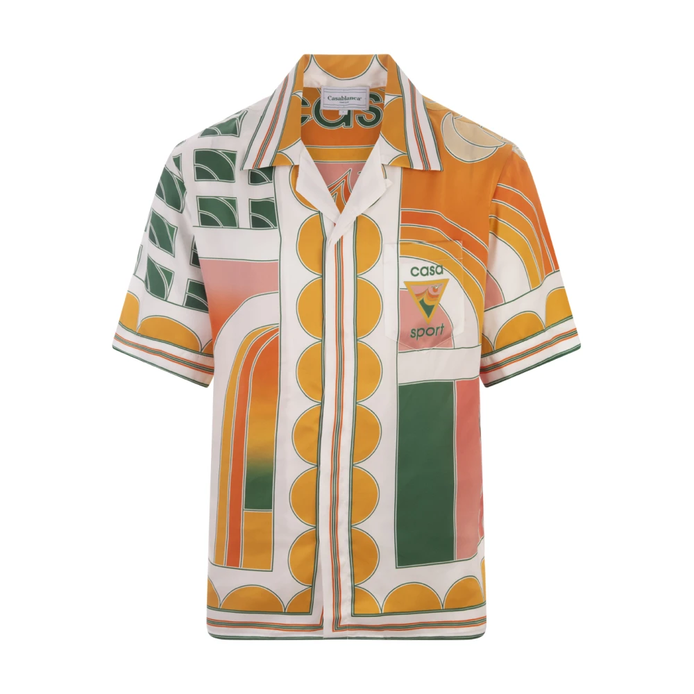 Casablanca Zijden Zomer Court Shirt met Print Multicolor Dames