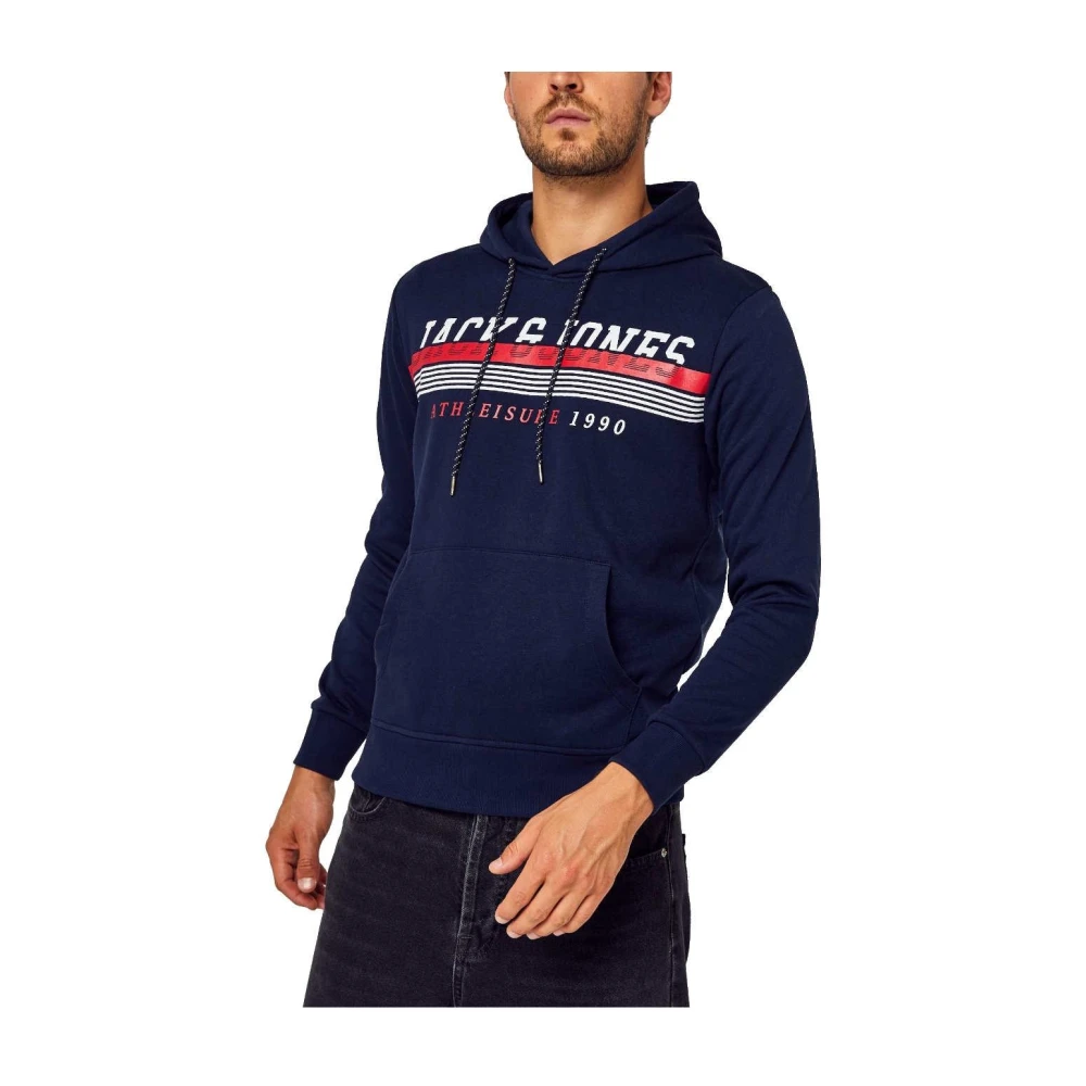jack & jones Hoodie met Logodetail Blue Heren
