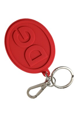 red-rubber-dg-logo-silver-brass-metal-keyring-keychain