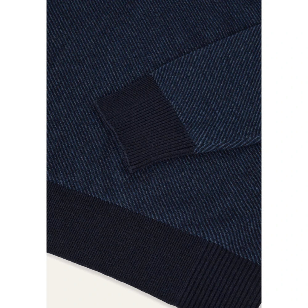 Loro Piana Blauwe Cashmere Trui met Rits Blue Heren