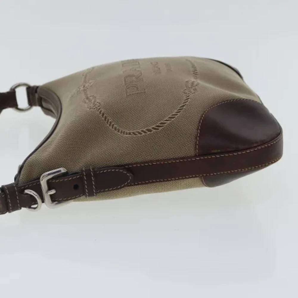 Prada Vintage Pre-owned Canvas prada-bags Beige Dames