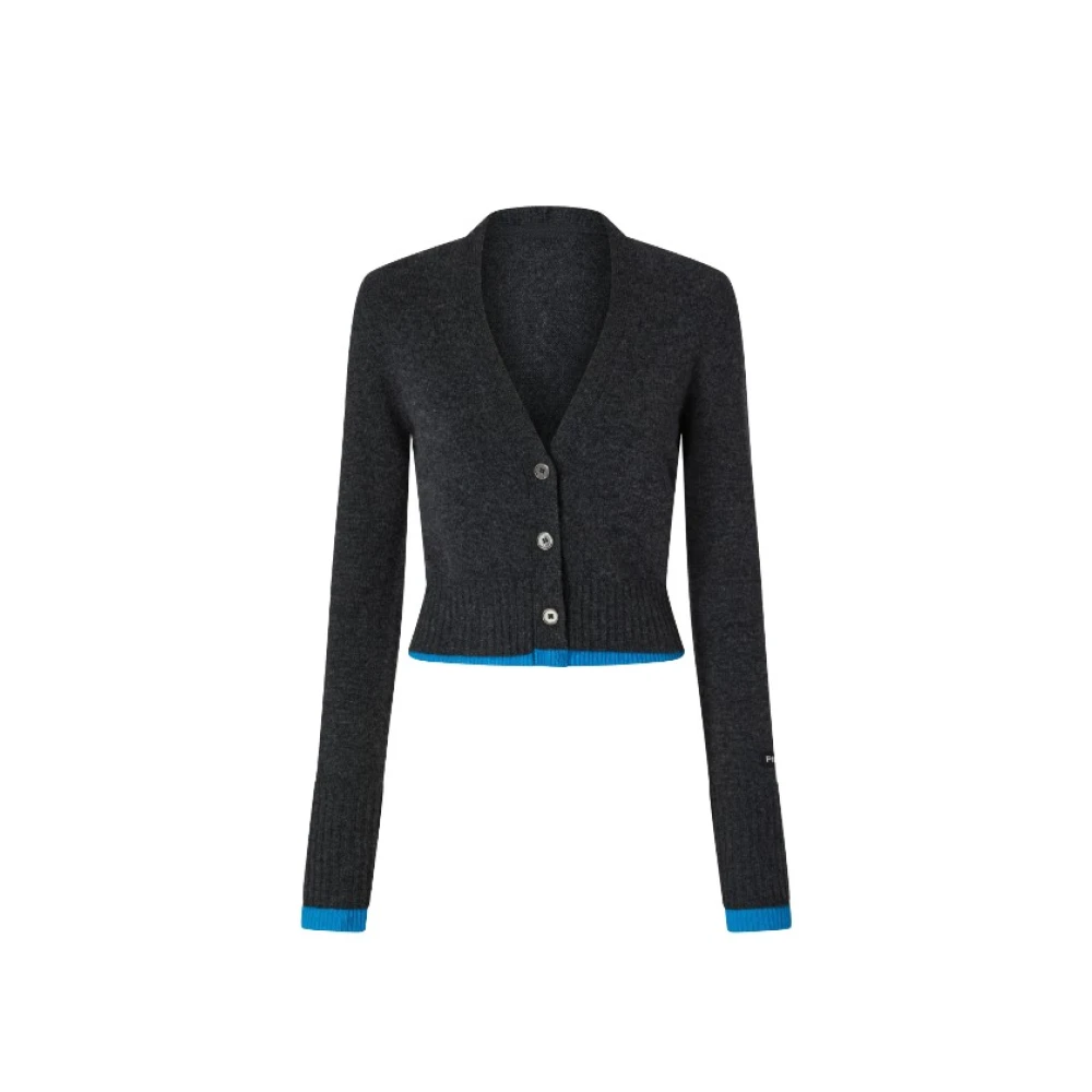 Pinko Korte Cashmere Vest met V-Hals Gray Dames