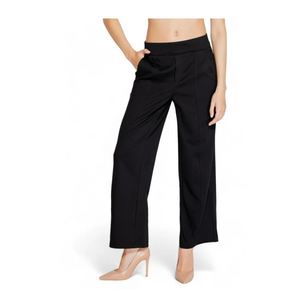 Street One Getailleerde viscose blend broek met elastaan Black Dames