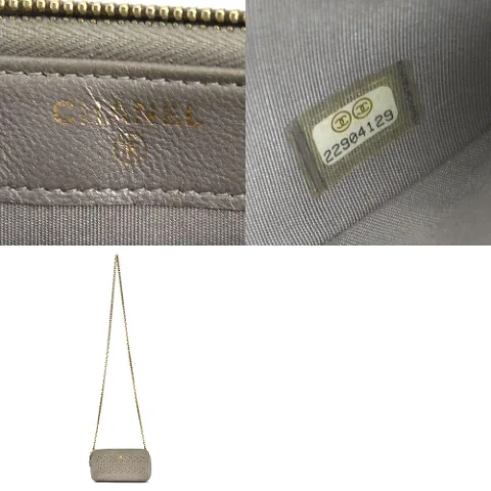 Chanel Vintage Pre-owned Leather shoulder-bags Gray Dames