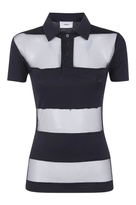 Striped Sheer Polo Top