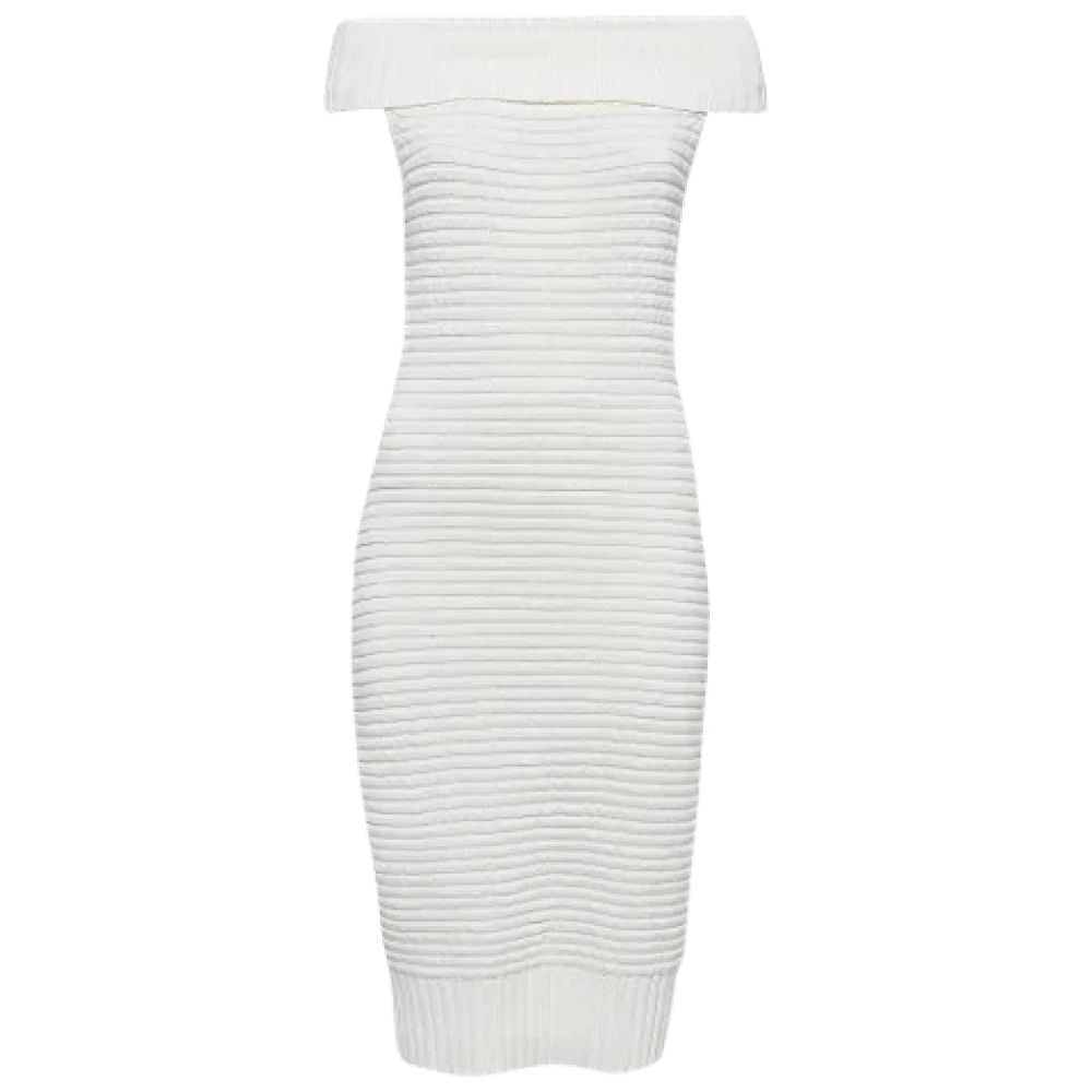 Chanel Vintage Pre-owned Knit dresses White Dames