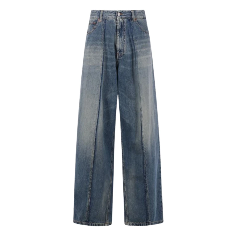 Mm6 Maison Margiela Men's Blue Pocket Panelled Jeans - Wide Jeans - W32 - Jeans