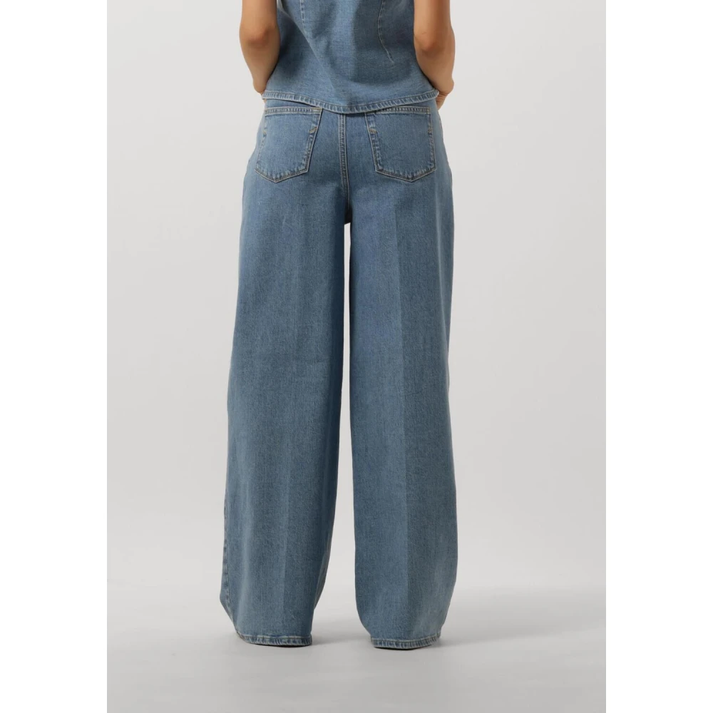 Selected Femme Wijde Pijp Hoge Taille Jeans Blue Dames