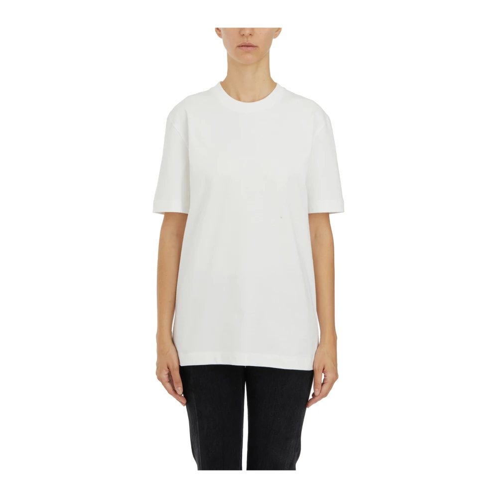 Helmut Lang Katoenen Logo T-shirt White Dames