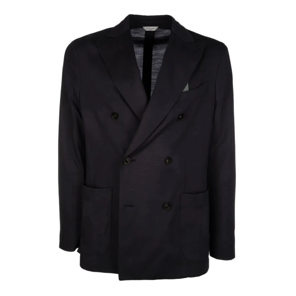 Boglioli Double-Breasted Jacket - Male - Blazers - Blue - Xl - Jackets
