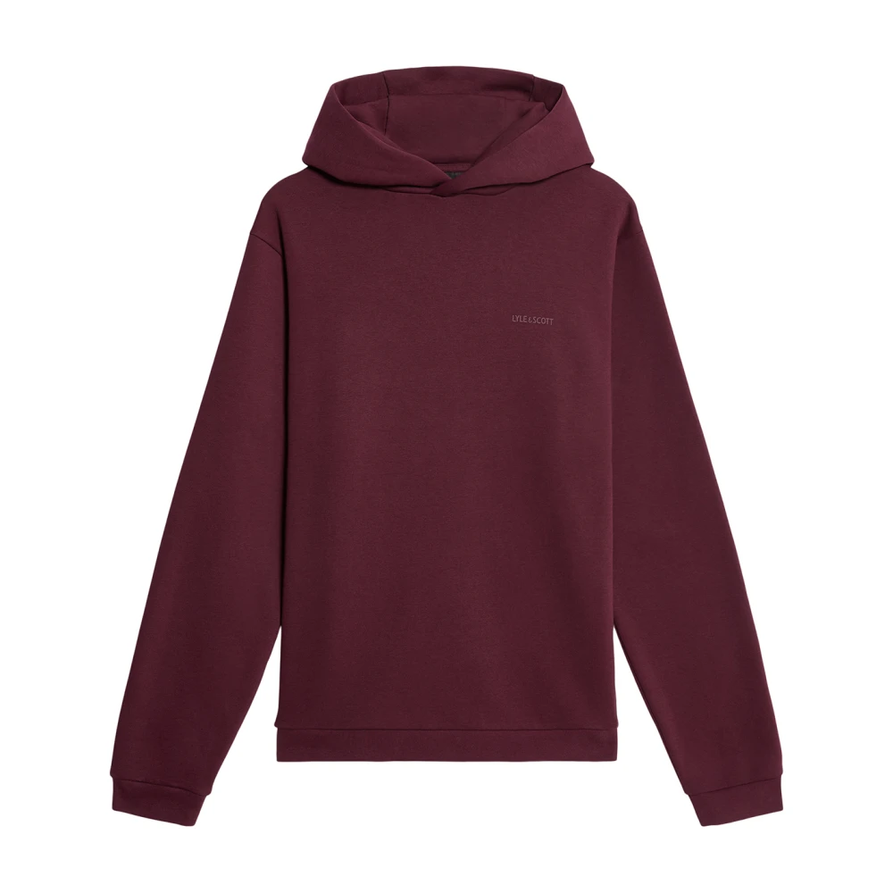 Lyle & Scott Men's Red Hoodies, M, Logo Brushback Pullover Hoodie