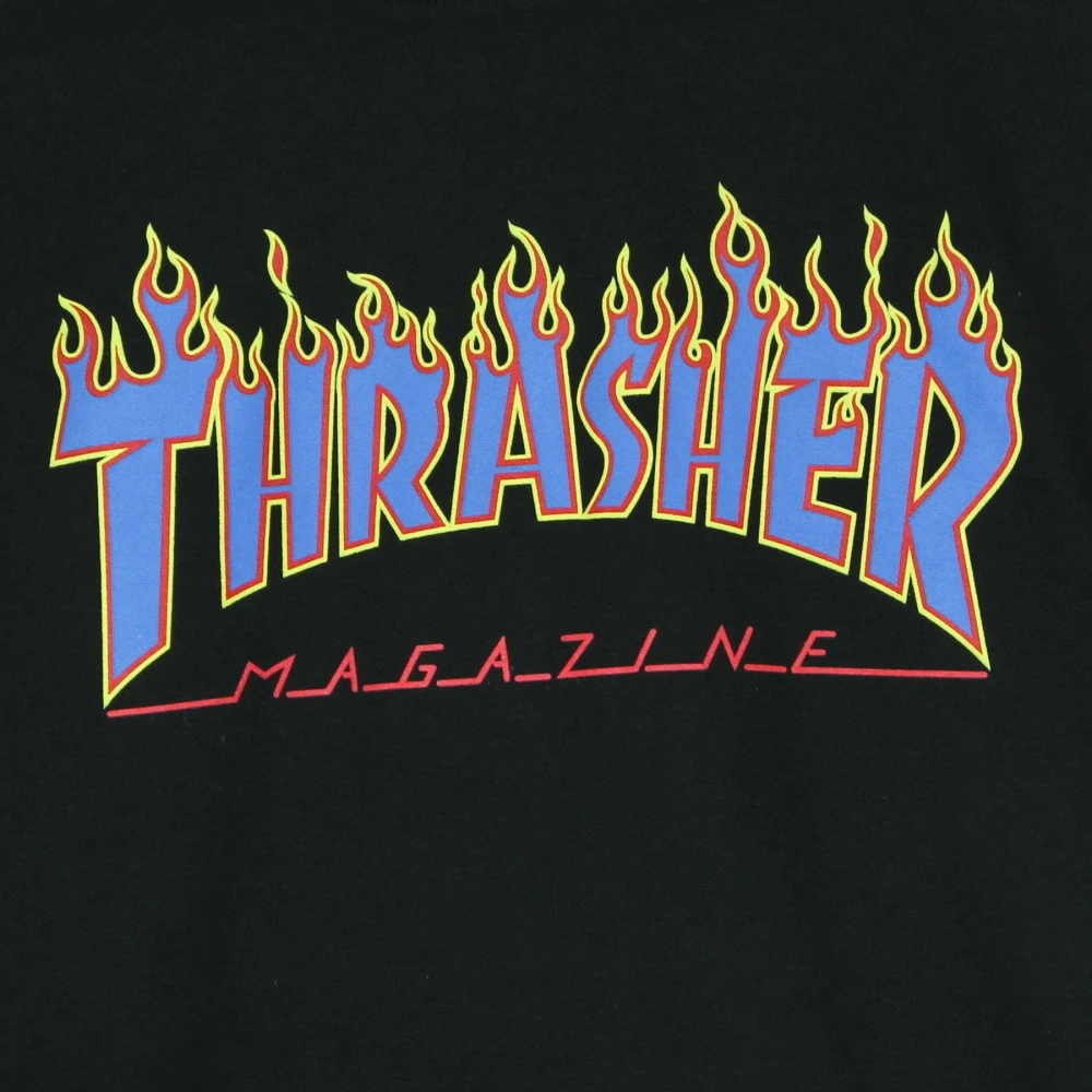 Thrasher Flame Hood Sweatshirt Zwart Blauw Black Heren