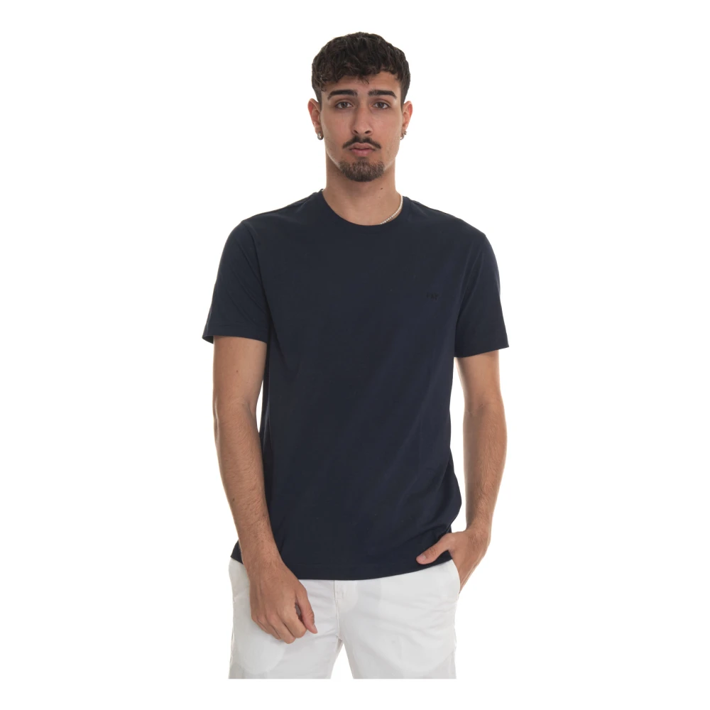 Fay Katoenen Logo T-shirt Blue Heren