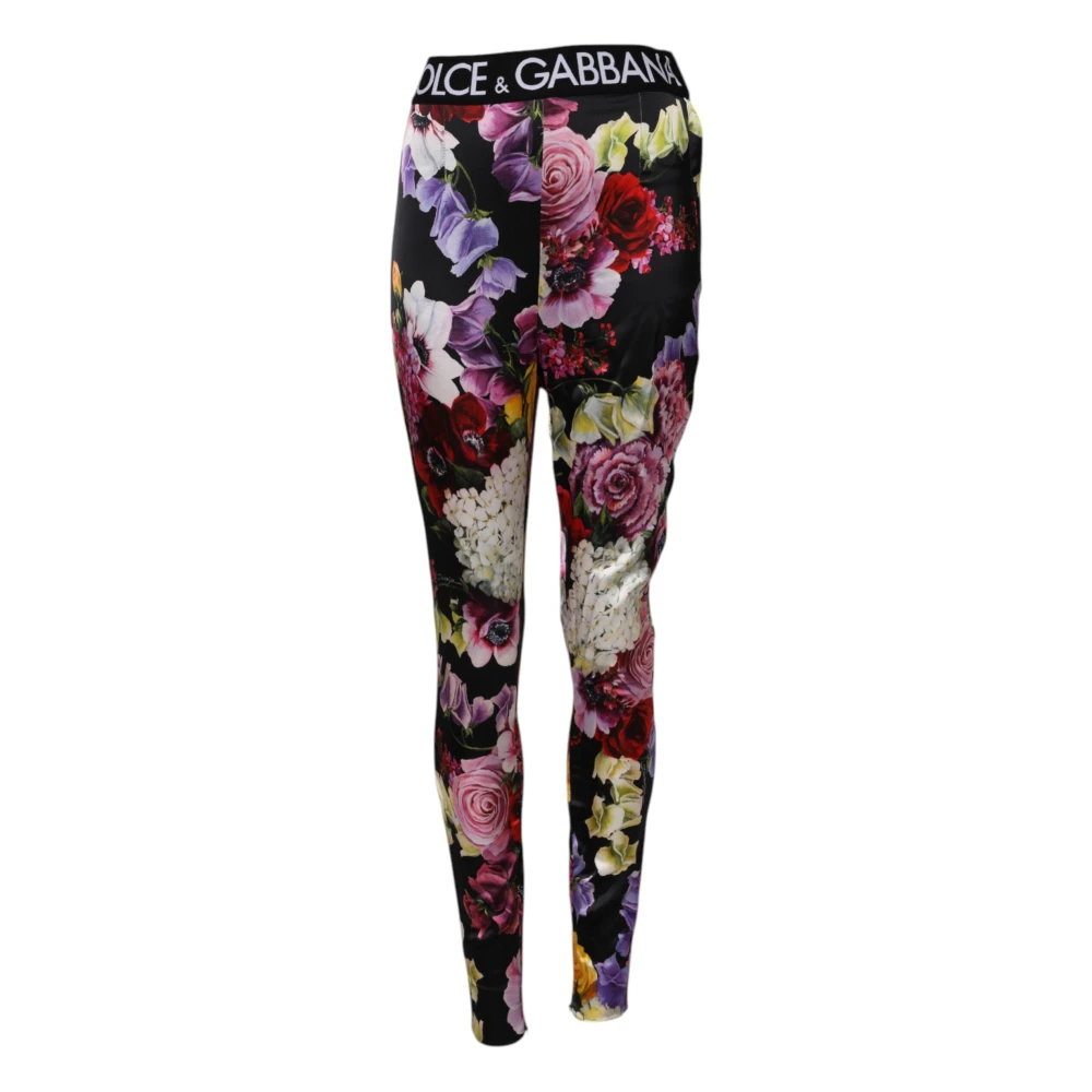 Dolce & Gabbana Women's Multicolor Floral Legging Stretch Waist Trousers - Leggings - Xs - Trousers