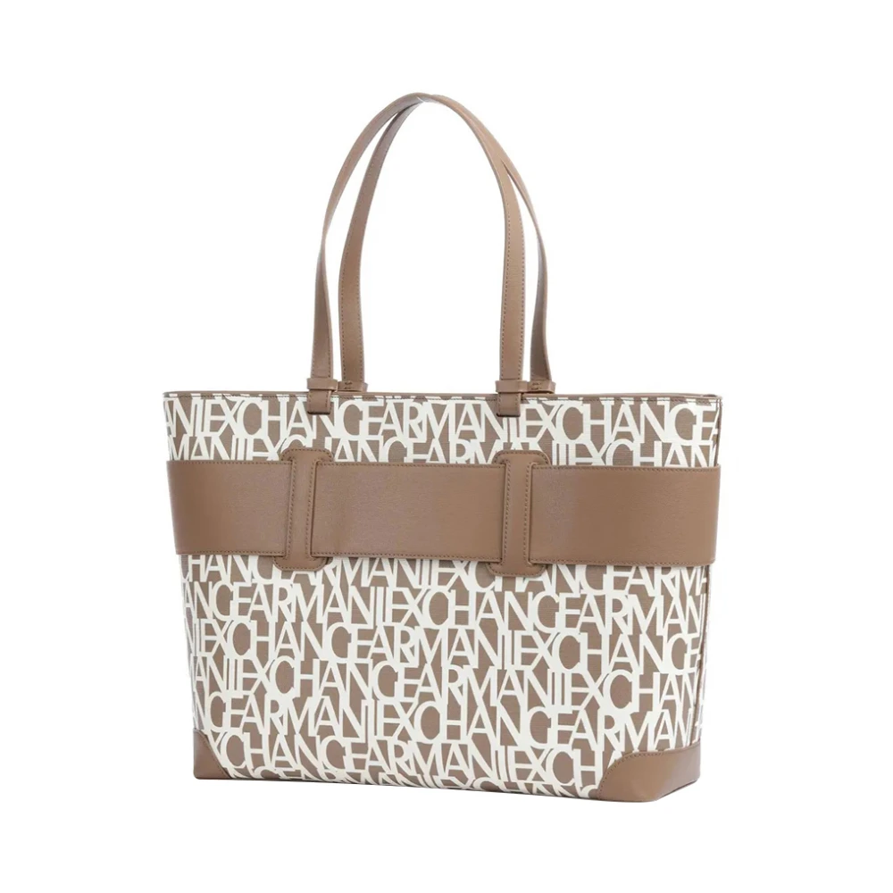 Armani Exchange Minimalistische Shopper Bag Beige Dames