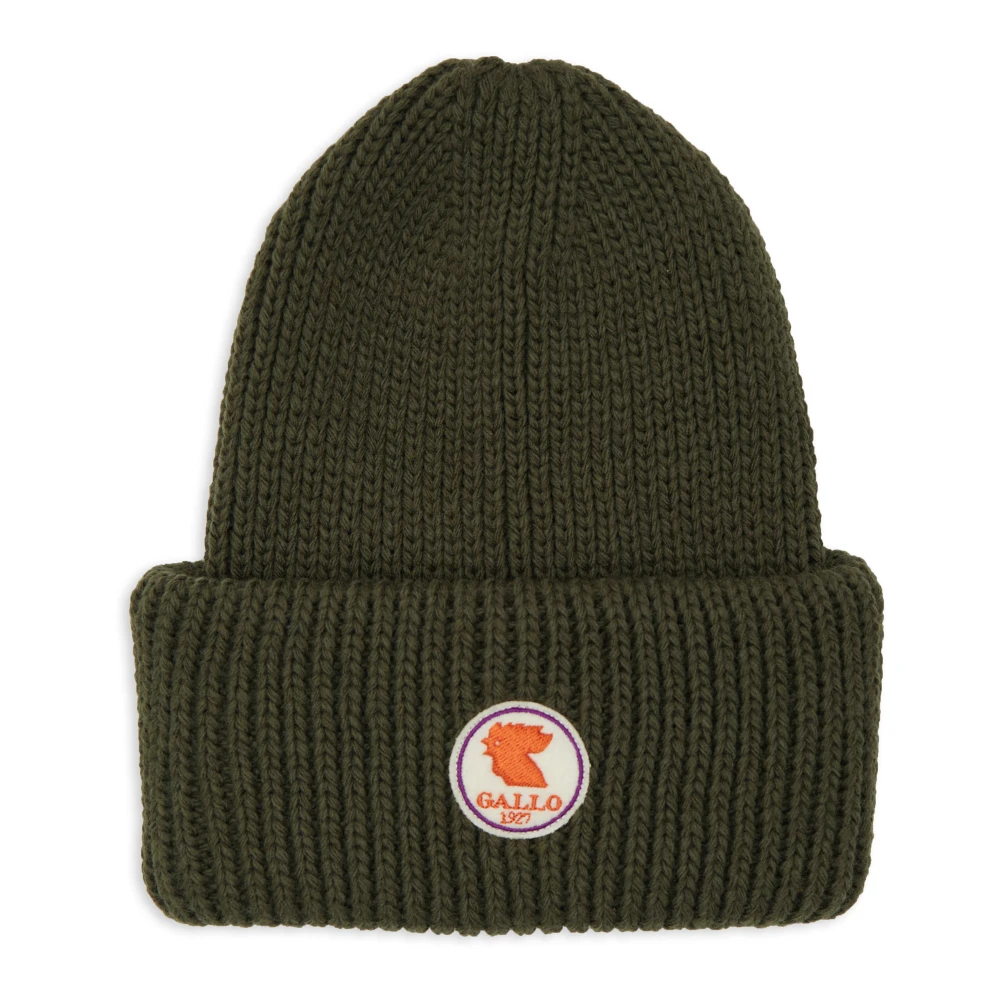 Gallo Unisex effen groene geribbelde muts met omslag Green Unisex