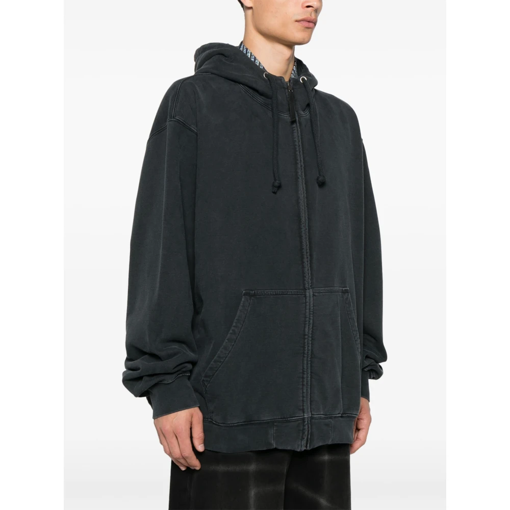 Maison Margiela Grijze Logo Geborduurde Hoodie Gray Heren