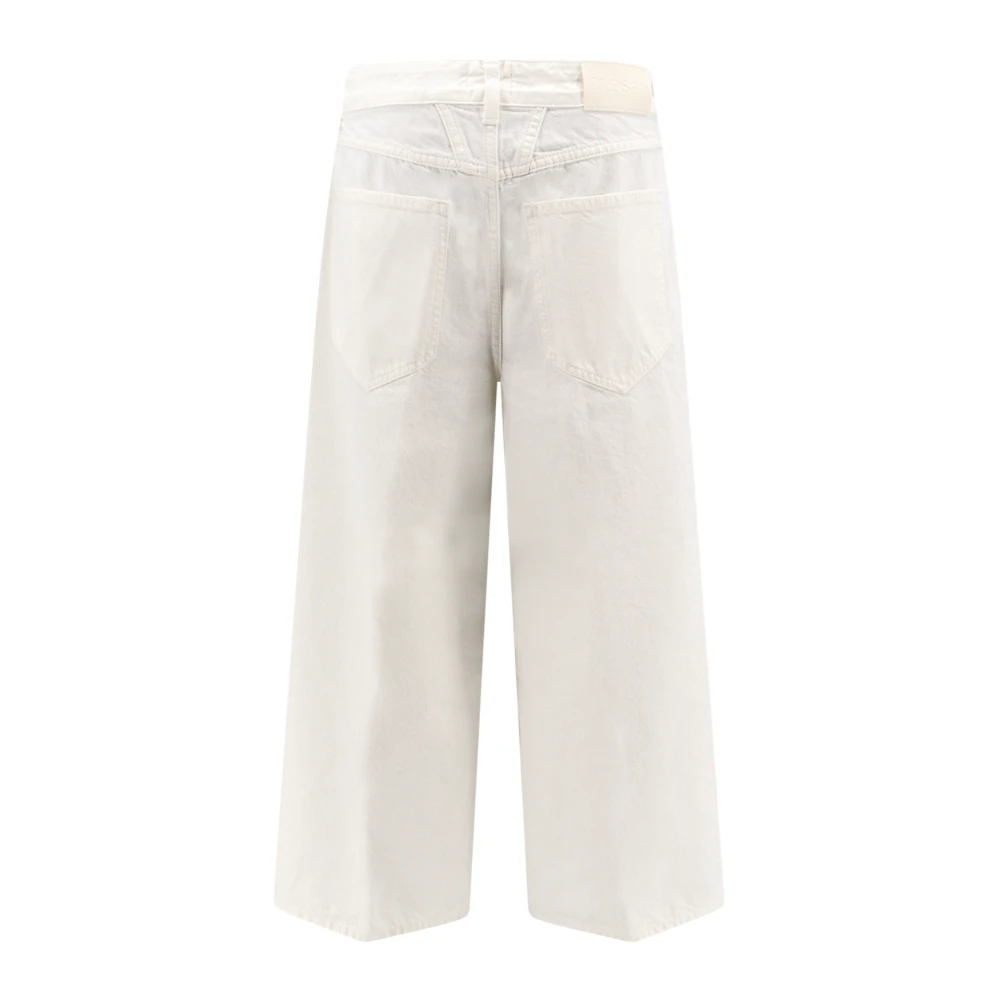 closed Witte Wijde Pijp Broek White Dames