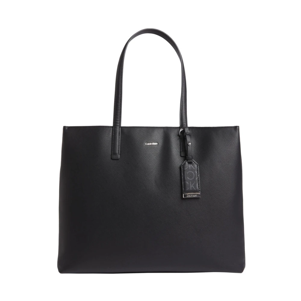 Calvin Klein Zwarte Medium Shopper Handtas Black Dames