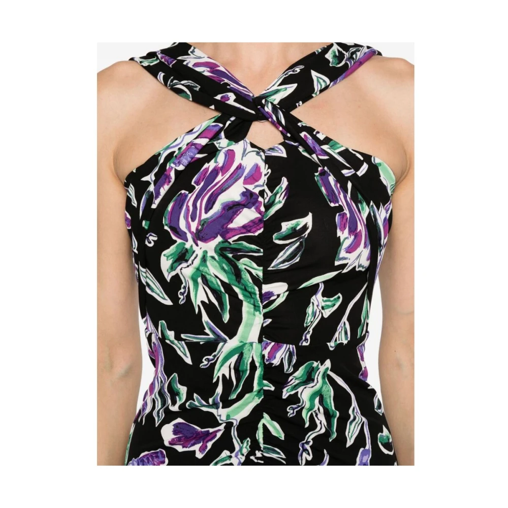 Diane Von Furstenberg Bloemenprint Halternek Jurk Multicolor Dames