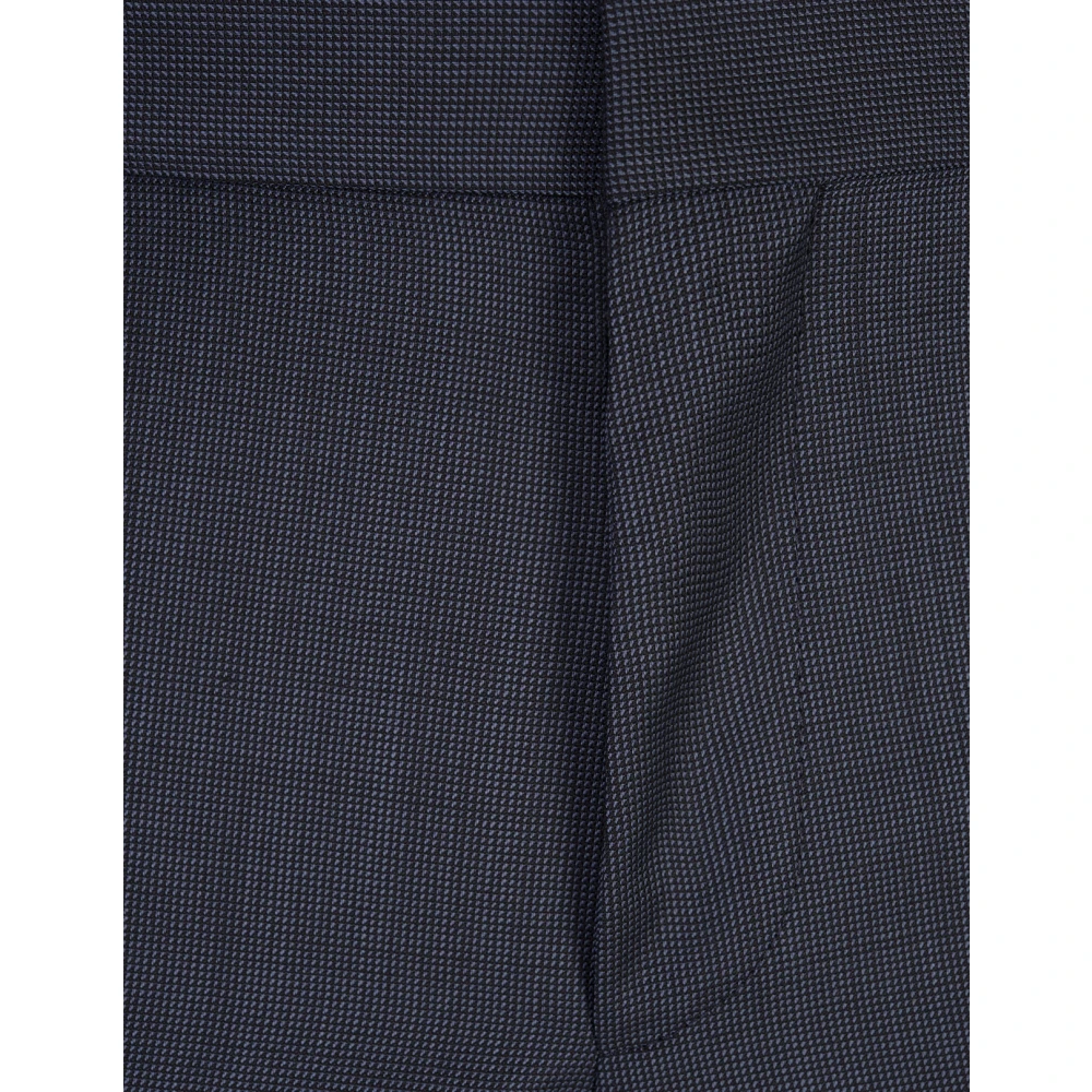 Hugo Boss Blauw Dubbel-Borstpak met Micro Patroon Blue Heren