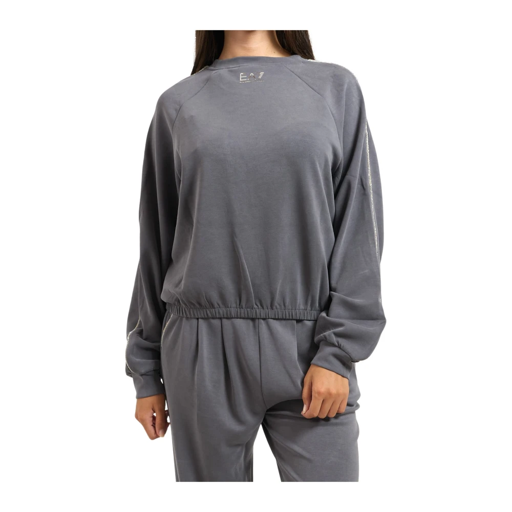 Emporio Armani Ea7 Donna Grigio Felpa Girocollo