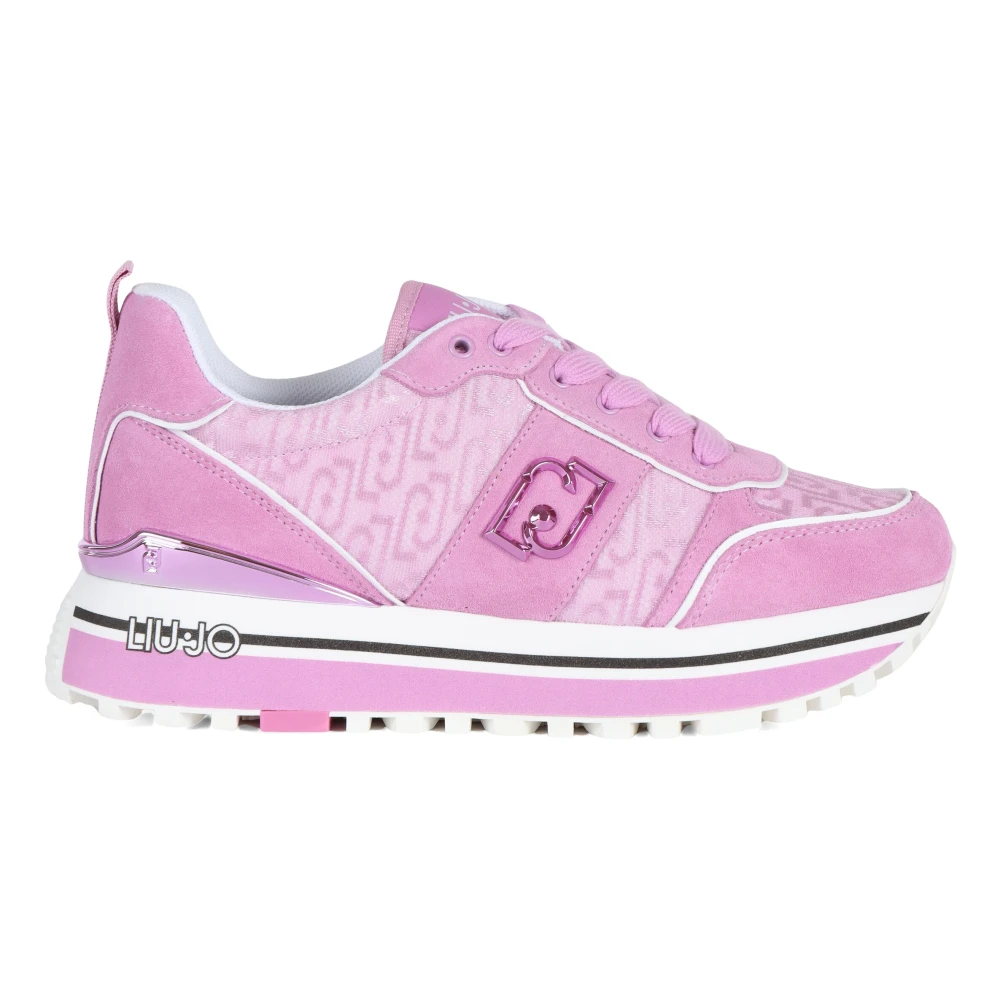 Liu Jo Maxi Wonder 71 Sneakers i läder och tyg Pink, Dam