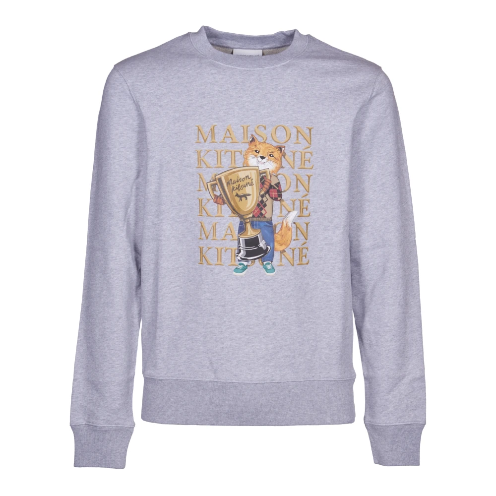 Maison Kitsuné Grijze Sweaters met Pinaforemetal Breedte Gray Heren