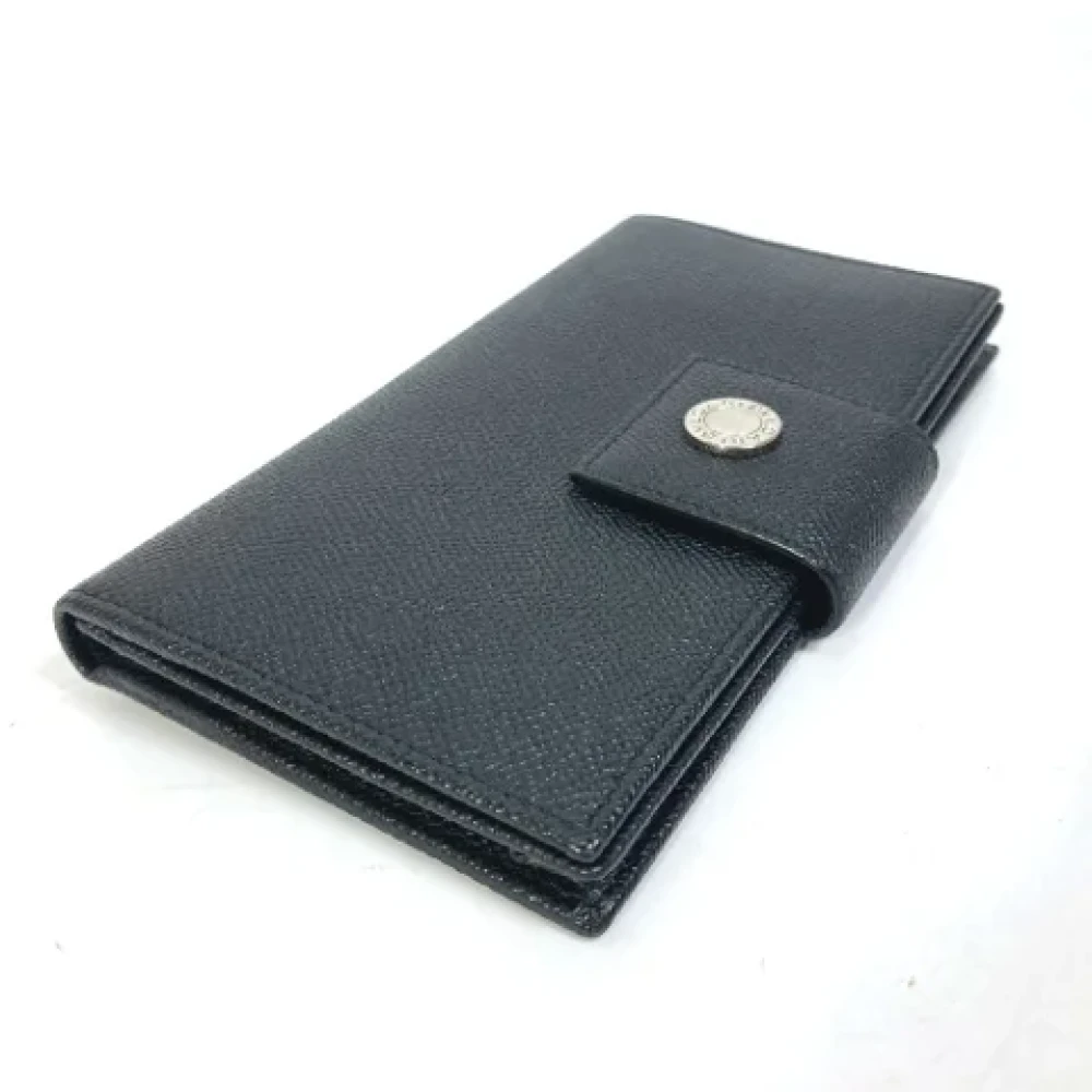 Bvlgari Vintage Pre-owned Leather wallets Black Heren