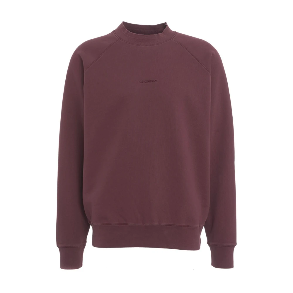 C.P. Company Rode Geborduurde Logo Sweater Aw24 Red Heren