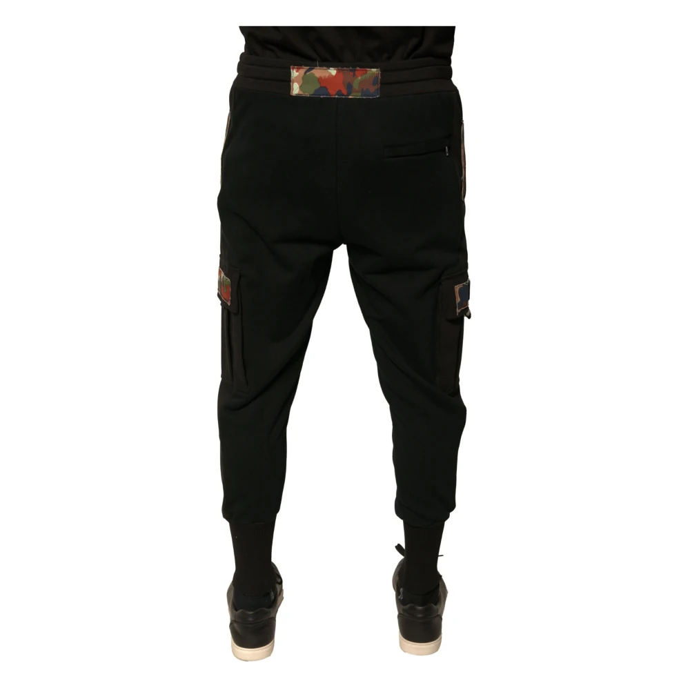 Dolce & Gabbana Cargo Jogger Sweatpants met Logo Details Black Heren