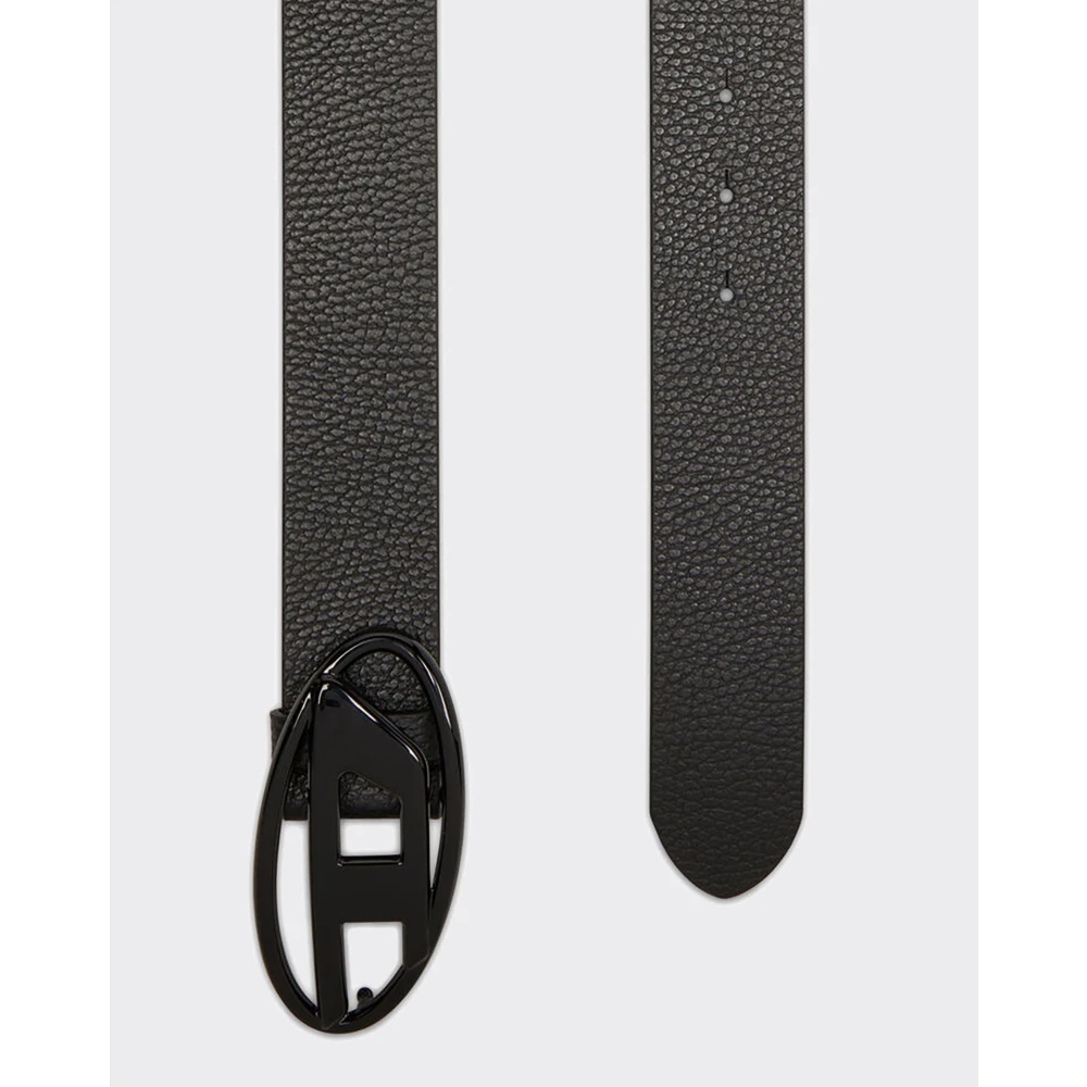 Diesel Ovale D-Logo Riem Totaal Zwart Gray Heren