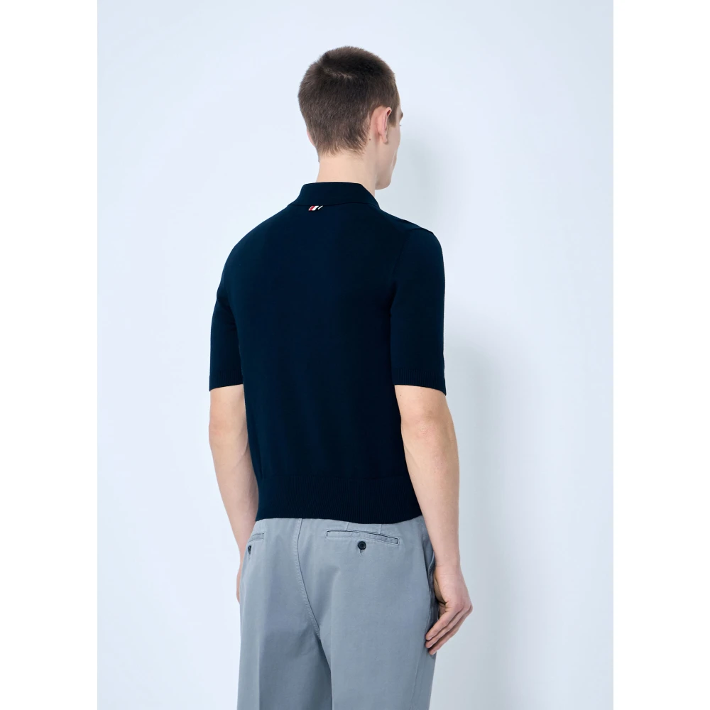 Thom Browne Handtekening Rugbytrui Top Blue Heren