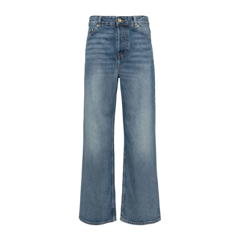 Ganni Denim Camal Straight Leg Jeans Blue Dames