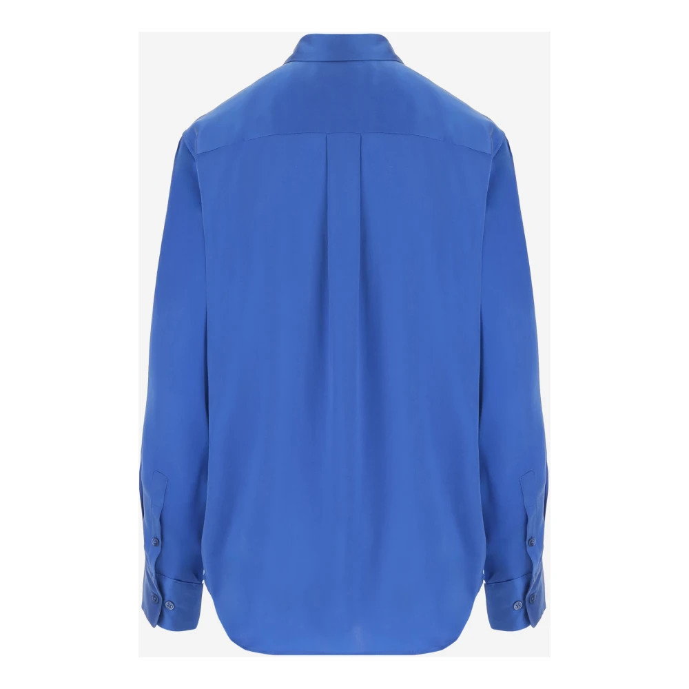 Equipment Blauwe Zijden Klassieke Blouse Blue Dames