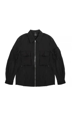 Svart Full Zip Jacka Sportig Stil