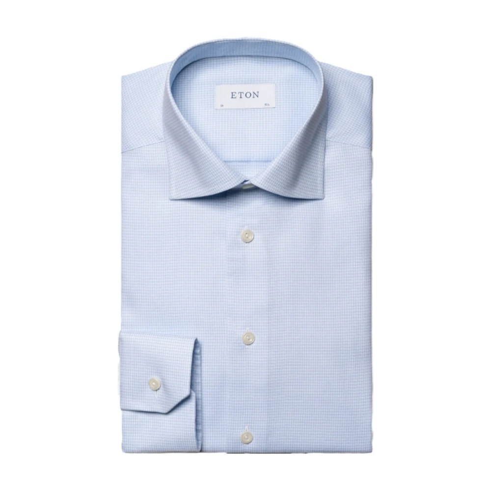 Eton Moderne Twill Overhemd in Lichtblauw Blue Heren