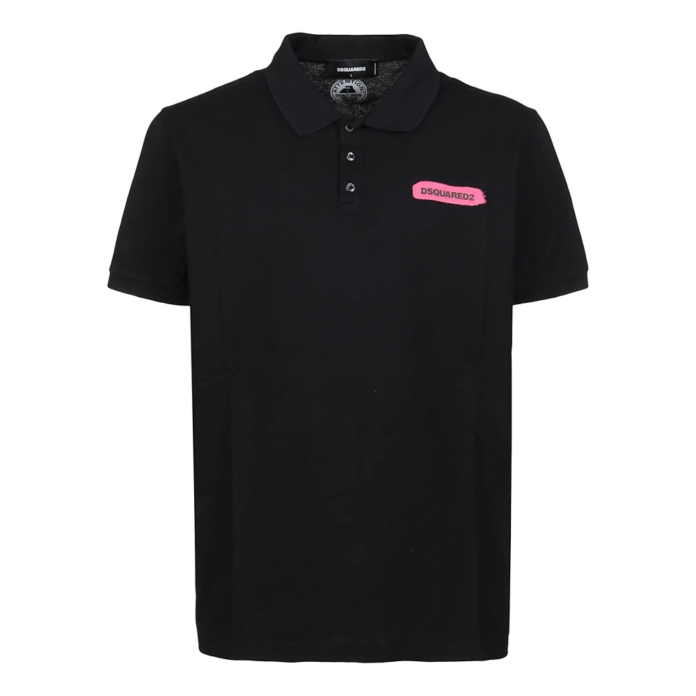 Dsquared2 Zwarte Tennis Polo Shirt Black Heren