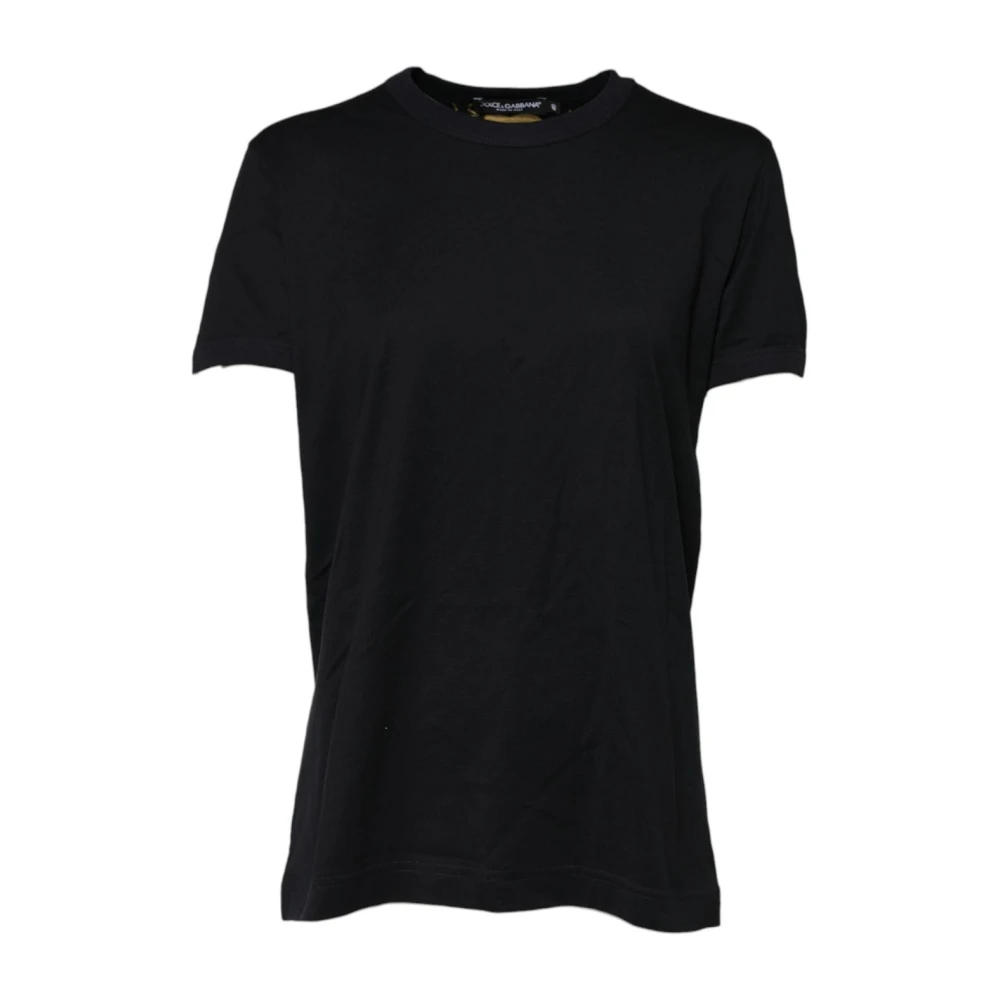 Dolce & Gabbana Women's Black Cotton Dg Print Crew Neck T-Shirt