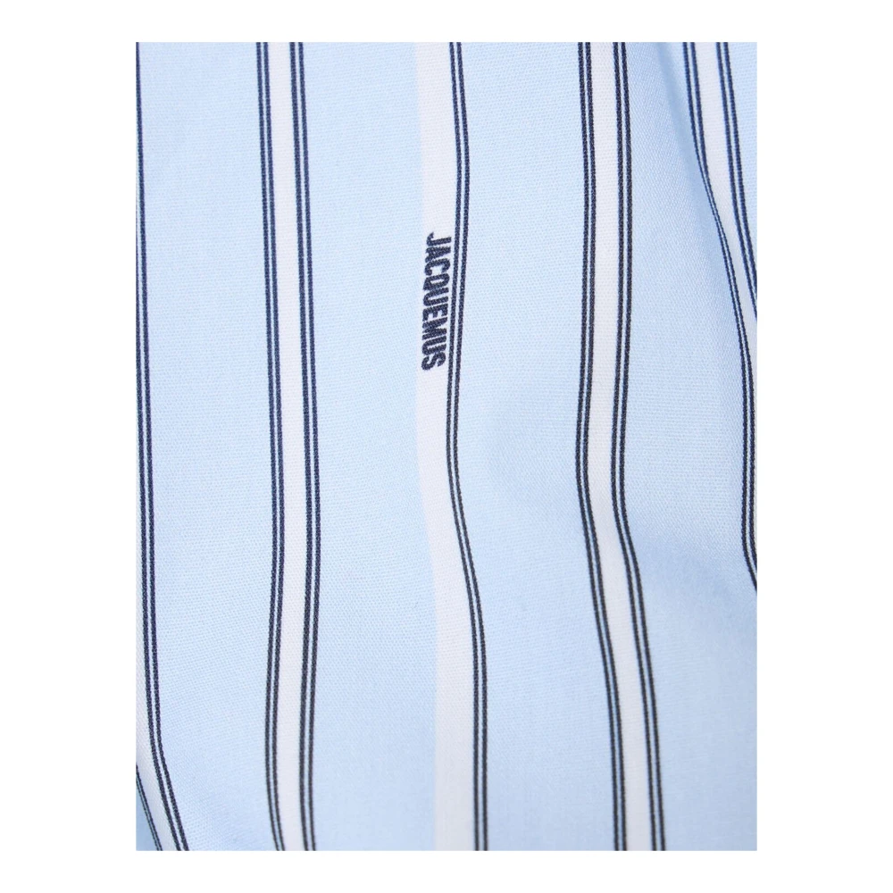 Jacquemus Korte Katoenen Top met Logodetail Blue Dames