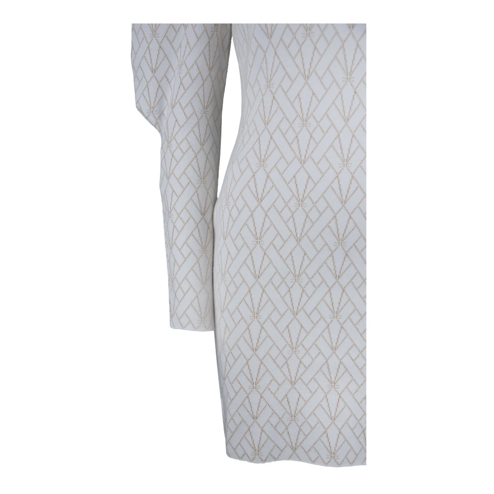 Elisabetta Franchi Korte jurk met hoge kraag Gray Dames