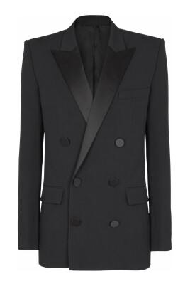 blazer-en-grain-de-poudre-avec-revers-en-satin