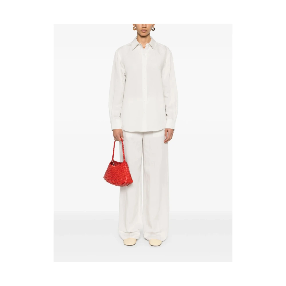 Calvin Klein Witte Knoopsluiting Klassieke Overhemd White Dames
